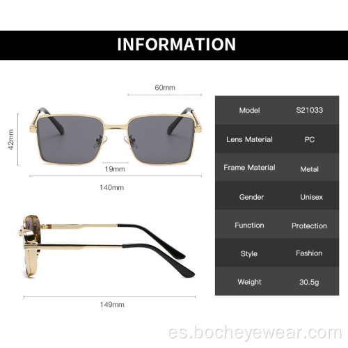Nueva caja retro Gafas de sol de metal Tendencia europea y americana Gafas de sol de playa para hombres y mujeres Gafas de sol transfronterizas s21033
